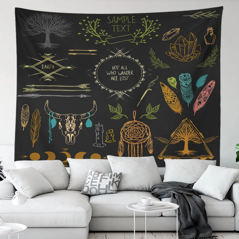 

Bohemian Style Tapestry Background Cloth Hanging Cloth Bedroom Bedside Decorative Wall Cloth Rental Dormitory Tapestry