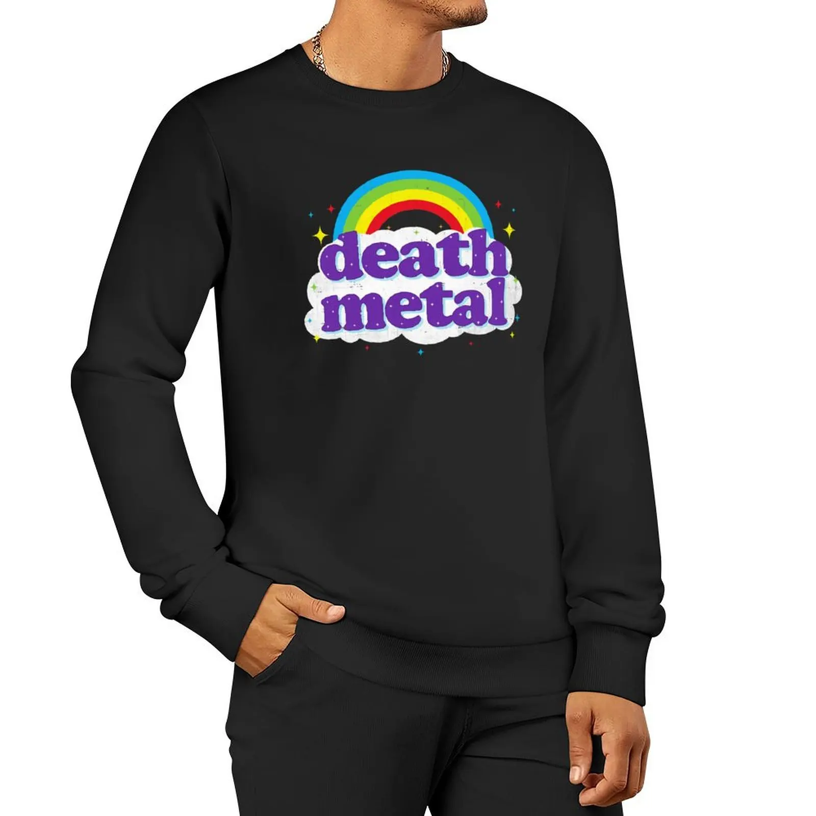 Death Metal Rainbow Sweatshirt mens clothes autumn new products hooded shirt winter man sweatshirt