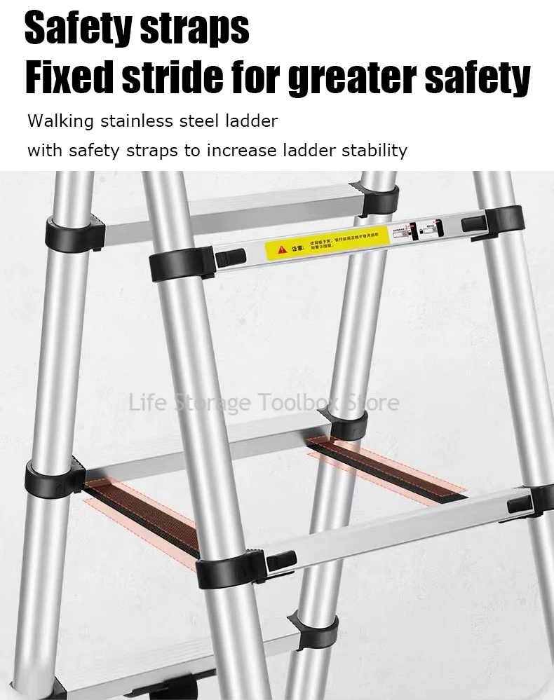 Stainless Steel Folding ladder for Home Telescopic Ladders Scaffolding Ladder Engineering Stairs Herringbone 4Step Ladder 사다리접이식