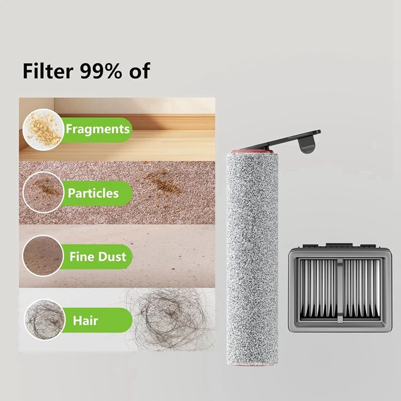 M14K-Replacement Vacuum Filters Roller Brushes For Dreame H12 Pro Wet Dry Vacuum Cleaner, Efficient Replacement Filters