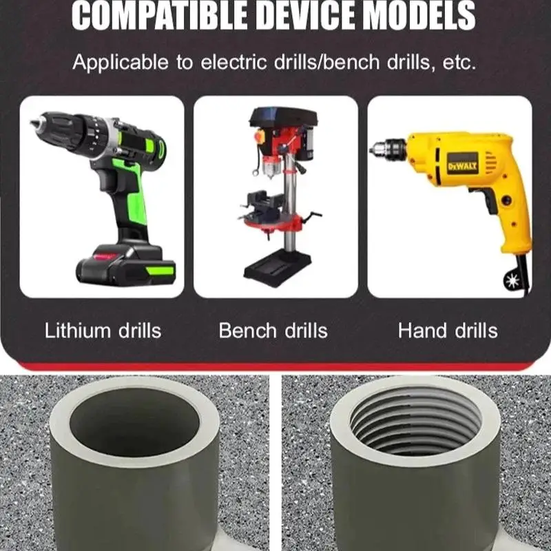 Water Pipe Threading Tool 2Pcs 1/2''&3/4'' Non-slip Handle Integrated Thread Maker for DIY Home Plumbing Renovation