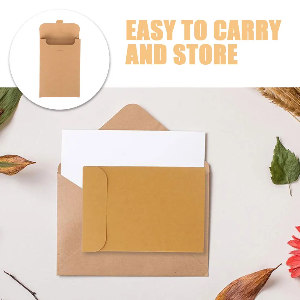 12 قطعة كرافت ورقة صناديق بطاقات بريدية فارغة DIY بها بنفسك بطاقة تخزين المغلفات المحمولة بطاقة بريدية التفاف بطاقات المعايدة حالات ورقة التعبئة #3