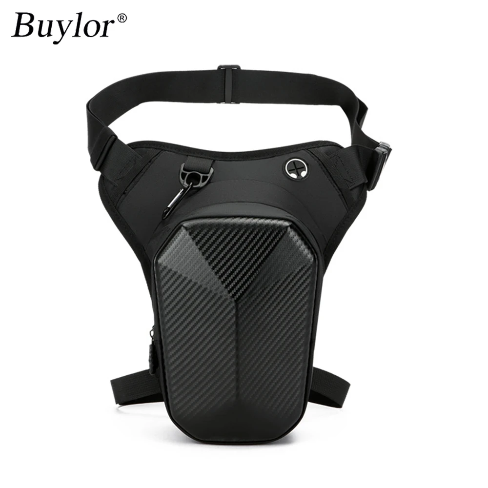 Buylor Drop Leg Side Bag Motorcycle Waist Bag Pack EVA Hard Shell Outdoor Waterproof Crossbody Mobile Phone Purse Hip Thigh Bag