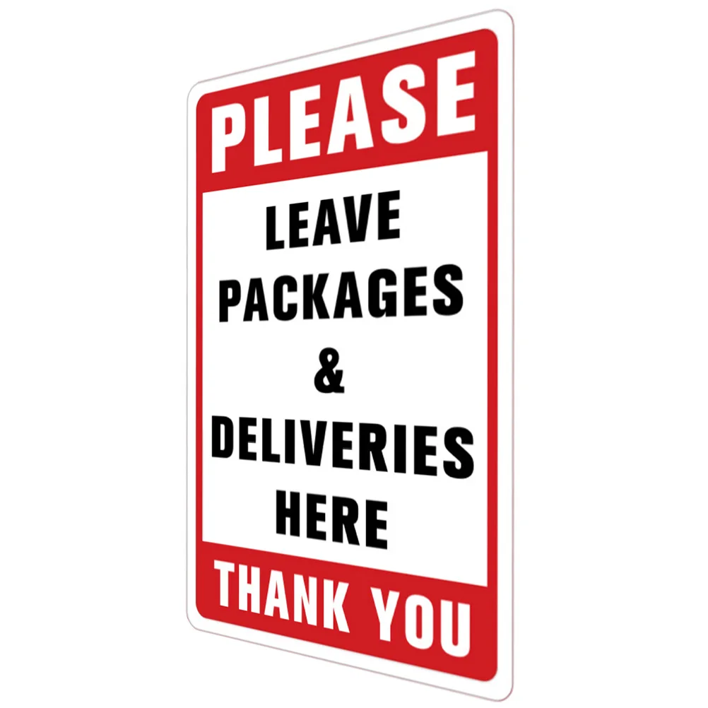Package Leave Here Sticker Emblems Packages Delivery Sign for Stickers Household Pvc Clear Printing Deliveries