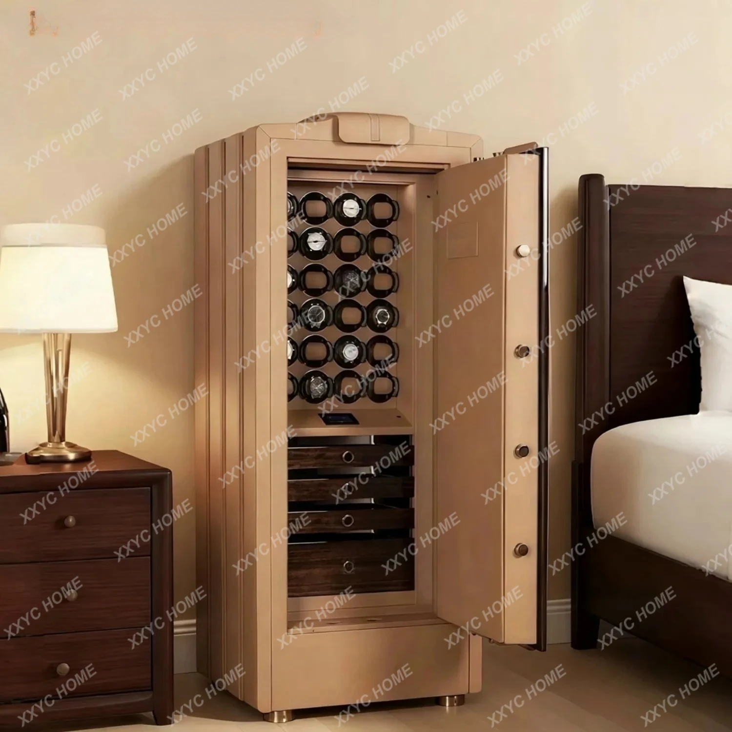 L light luxury safe, villa, luxury home, home jewelry, modern password, leather lock, jewelry cabinet