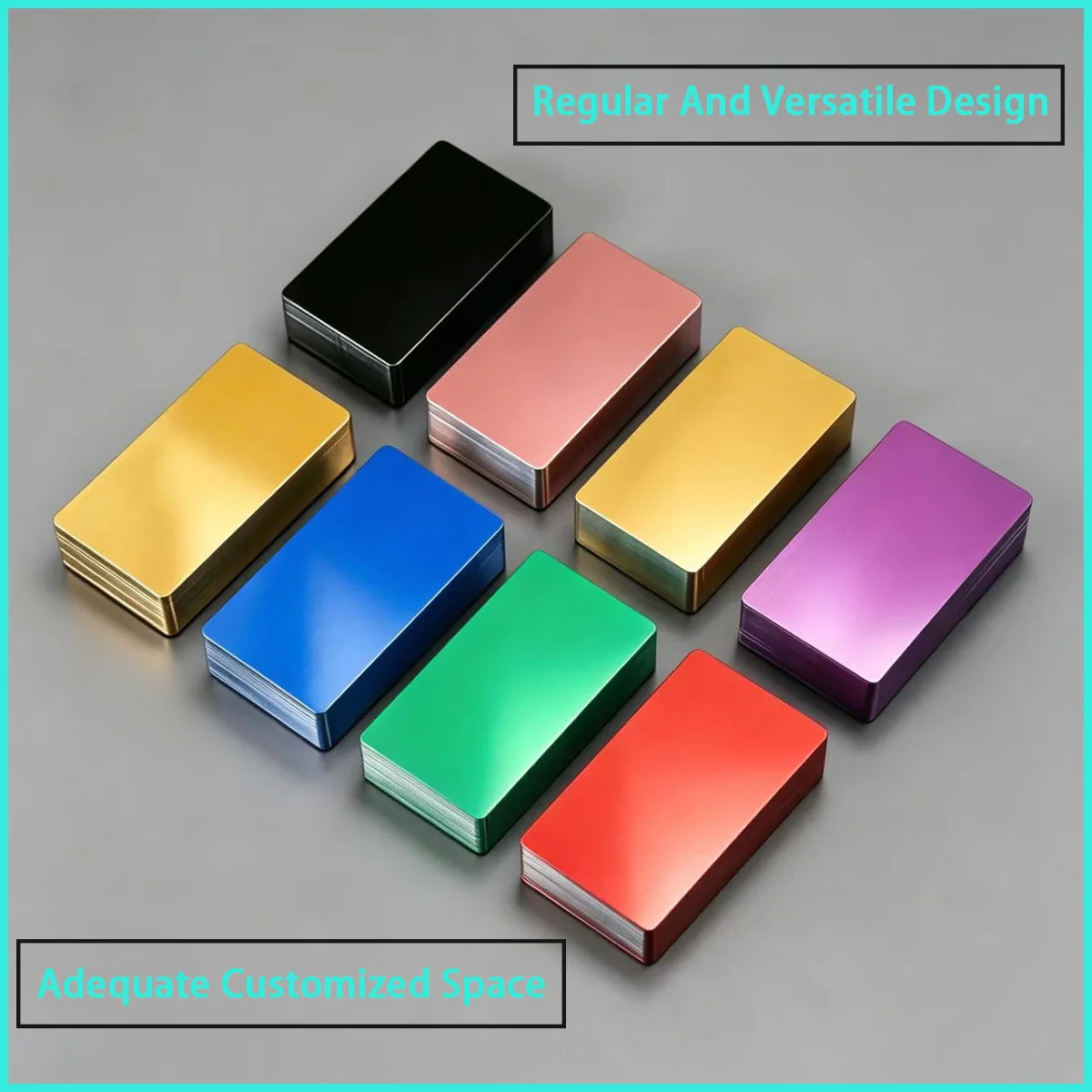 0.2mm/0.45mm thick multi-color blank metal business card compatible with business cards, identity tags, gift cards, etc