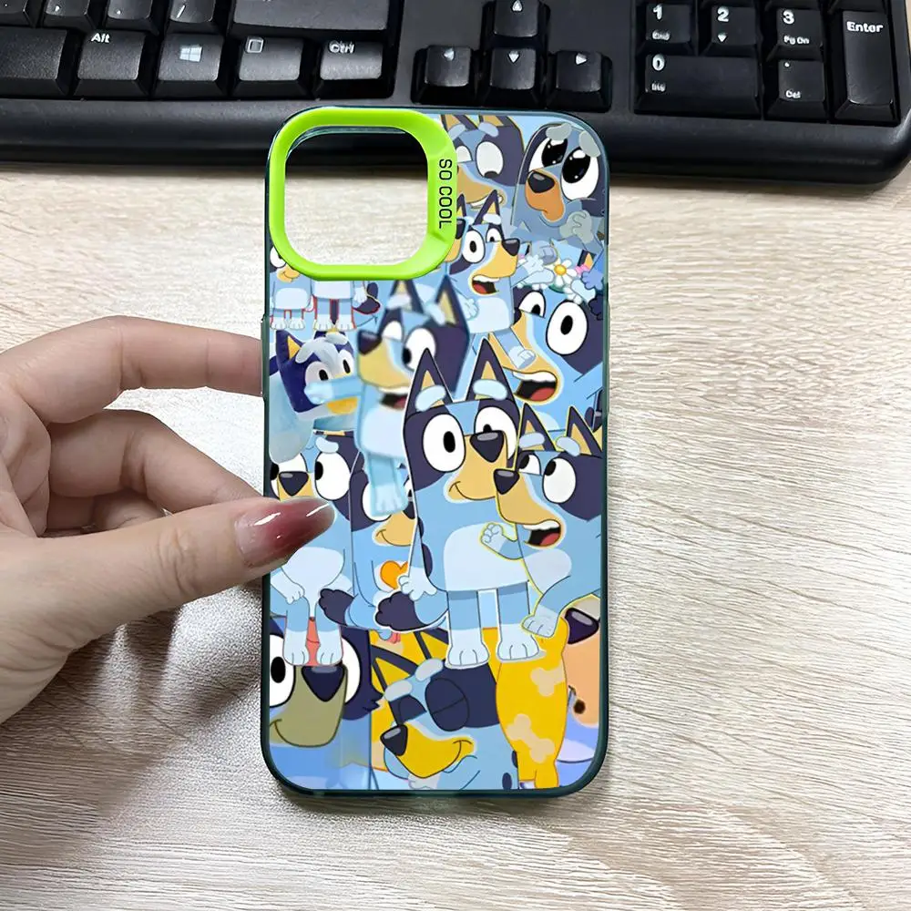 Cartoon Dog B-Blueys Phone Case 2024 IMD Case For IPhone 16 15 Pro XR XS 7 8 Plus SE2024 Shockproof Color Phone Funda Cover