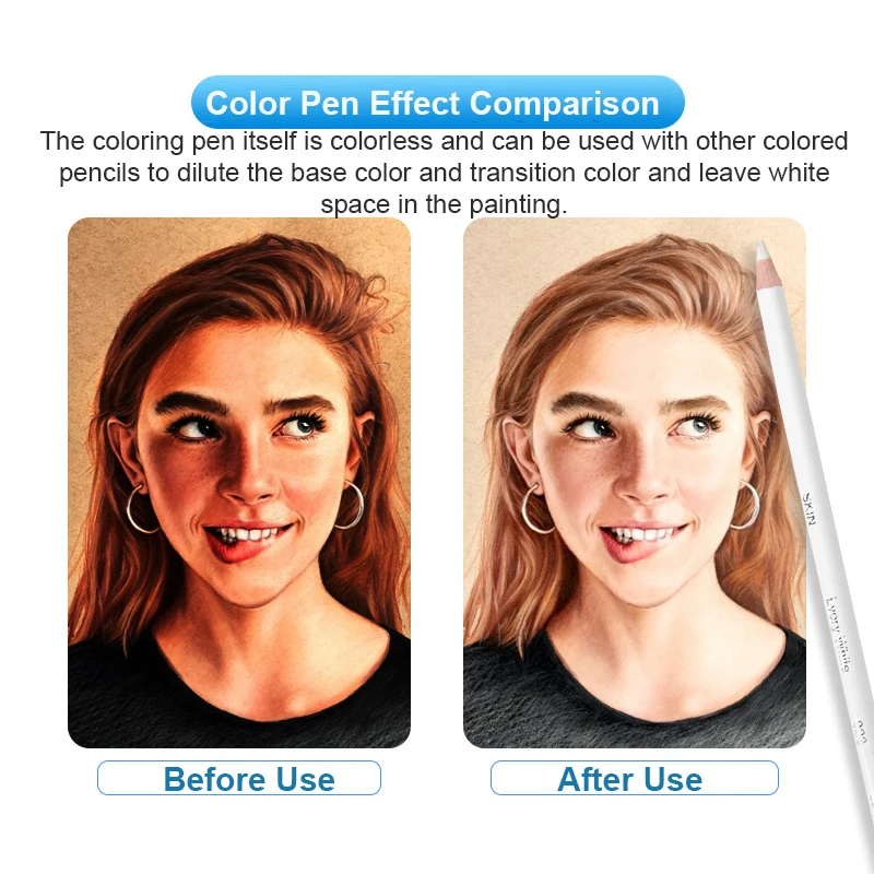H&B Flesh Colored Pencil Set 24pcs Premium Skin/Hair/Portrait Tone Painting Pens Soft Thick 4mm Core Wood School Useful Supplies