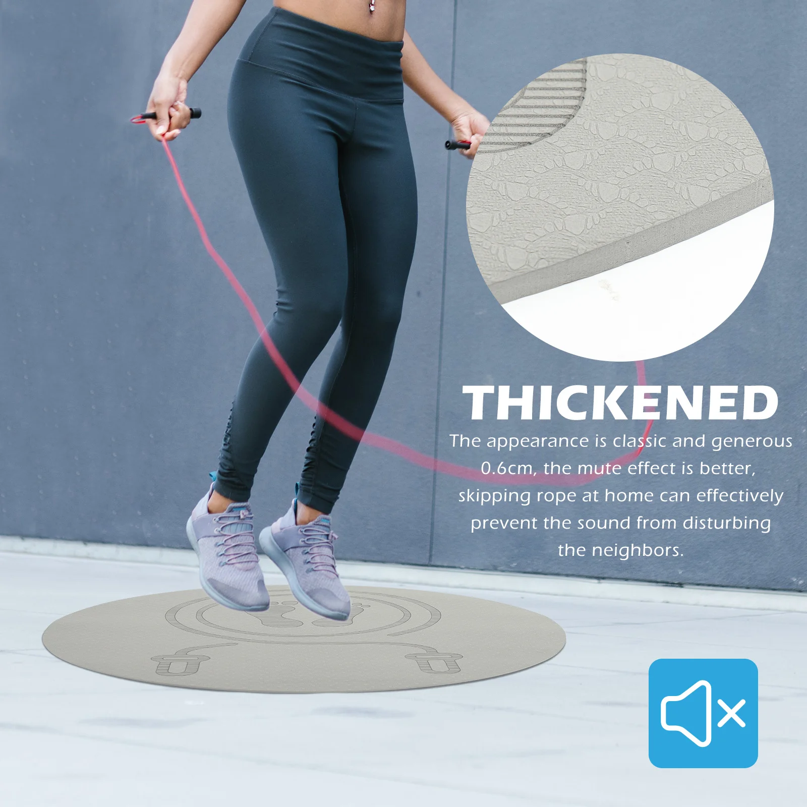 

Non Slip Jump Rope Mat Shock Absorbing Cushion Premium Tpe Fitness Mat Indoor Workout Gym Exercise Sound Proof Jumping Floor Pad