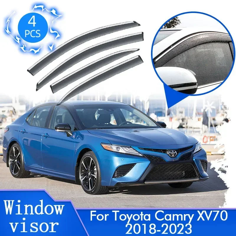 For Toyota Camry XV70 Daihatsu Altis 2018~2023 Auto Vent Sun Rain Windows Visors Cover Awning Guards Trim Car Side Accessories