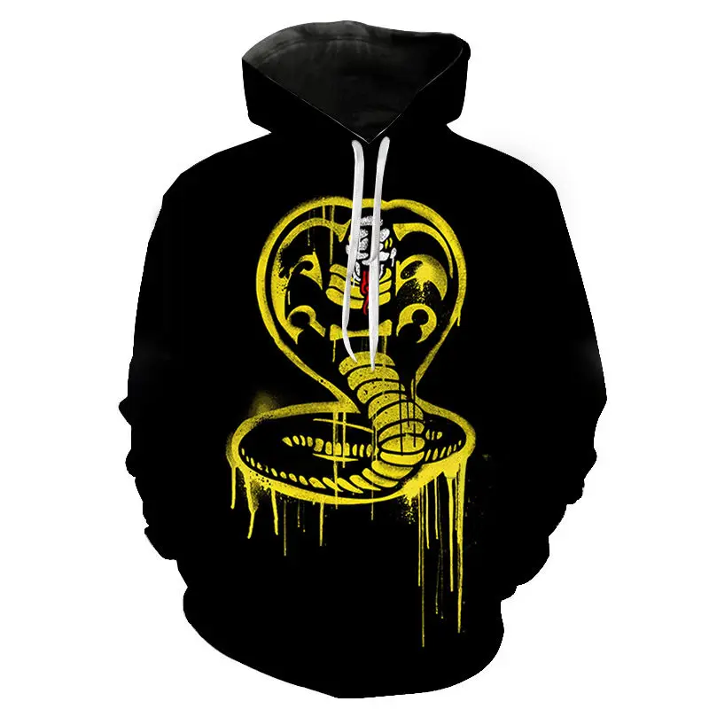 Homens e mulheres Cobra Kai 3D impresso Hoodies de manga comprida, streetwear infantil, moletons, pulôver, jaqueta, moda, legal, menina, crianças