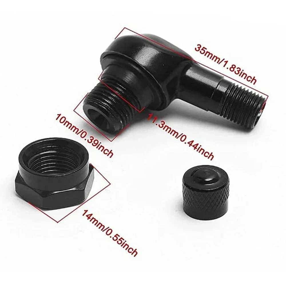 2Pcs 90 Degree CNC Motorcycle Tire Valve Stems -Universal Motorcycle Aluminum Wheels Tire NCY Leak-proof TWPO Valve Caps