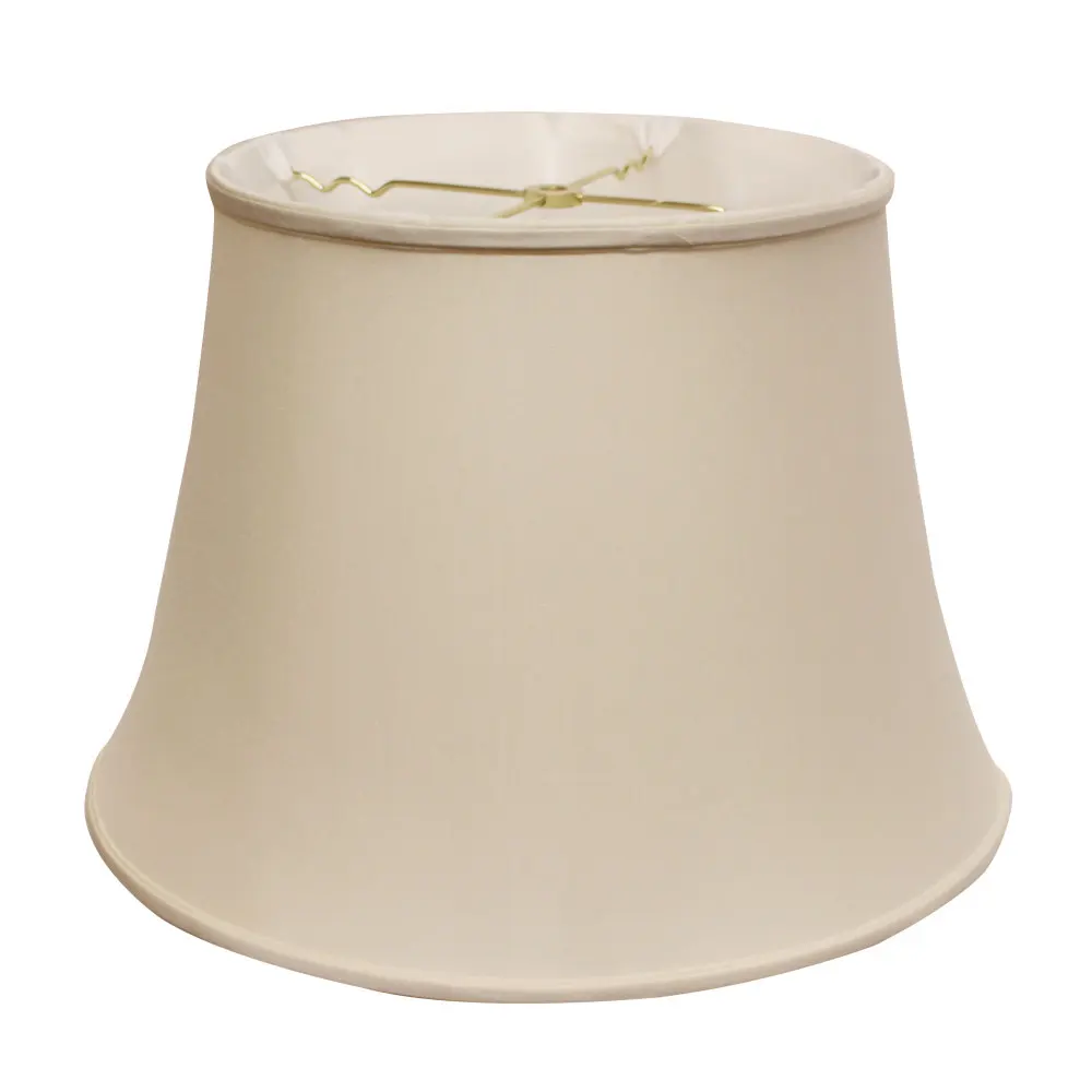 

Elegant Slant Euro Bell Softback Lampshade Champagne HighQuality Pongee Silk Washer Fitter Lampshade White Liner Decor Lampshade