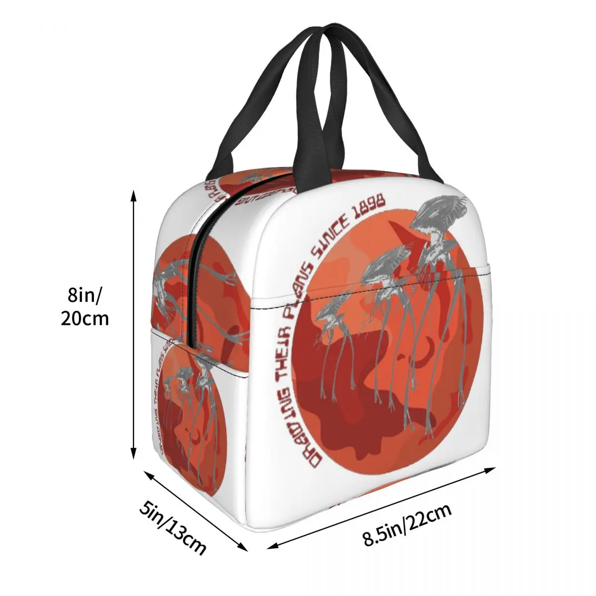 War Of The Worlds Drawing Their Plans Since 1898 Insulated Lunch Bag for Women Kids Leakproof Food Boxes Thermal Lunch Box Tote