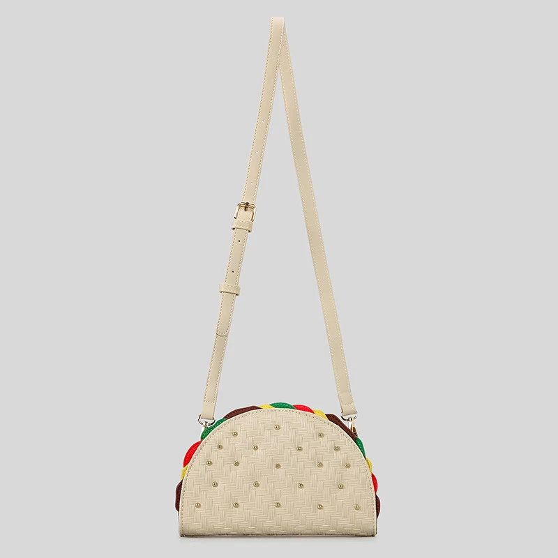 الإبداعية نصف جولة همبرغر تصميم مخلب حقيبة للنساء الأزياء برشام الفاخرة بو الجلود الكتف حقائب كروسبودي مضحك المحافظ