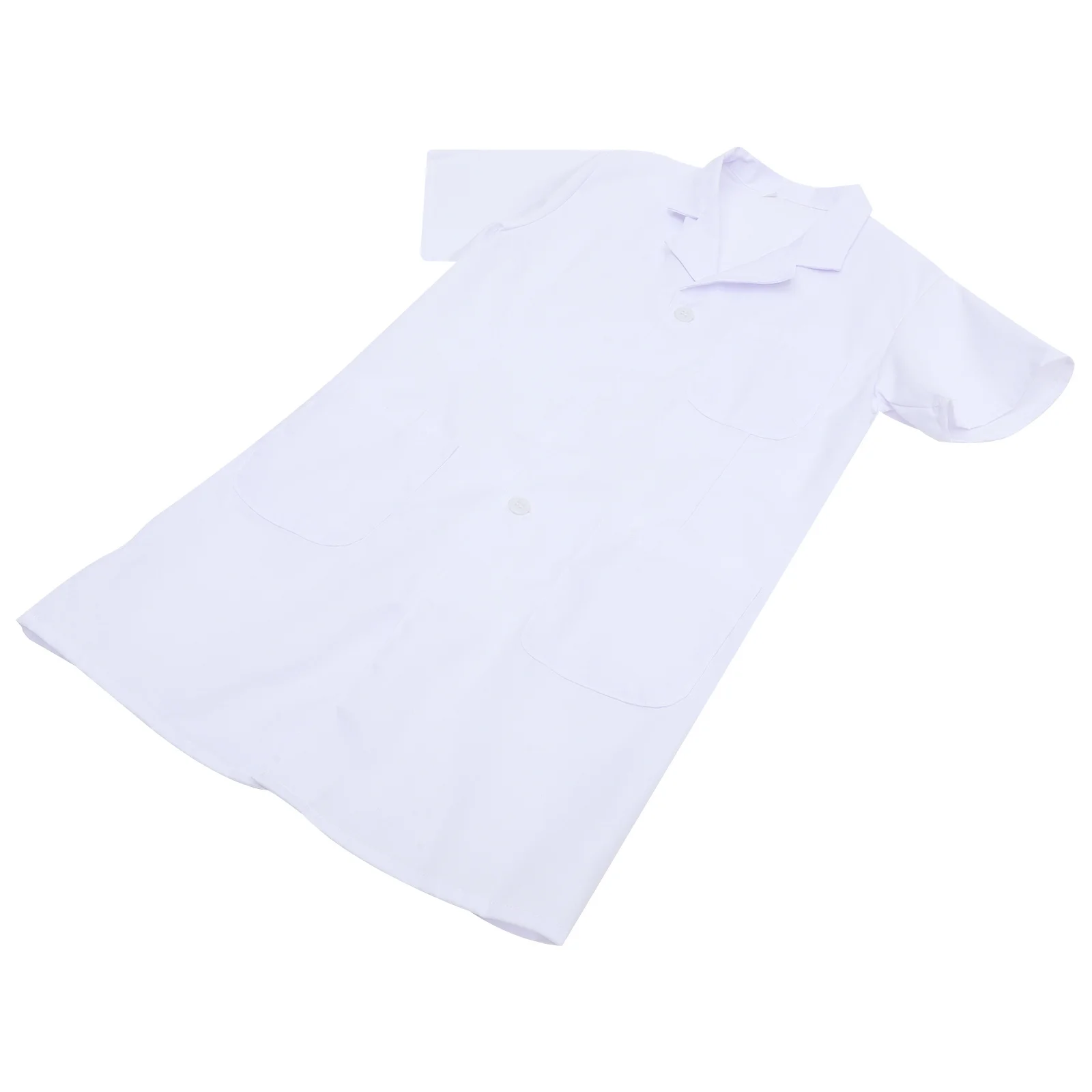 Abito medico in poliestere premium da donna uniforme da infermiera a maniche corte per infermiera salone di bellezza lavoratore bianco 30X23X1,5 cm