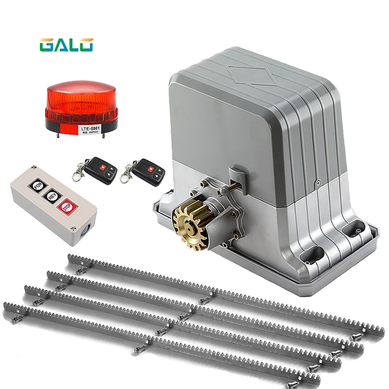 Galo AC220V Automatic Sliding Gate Opener Drive Gate For 3600LBS 1800KG Door Gate With 4M Steel Rack