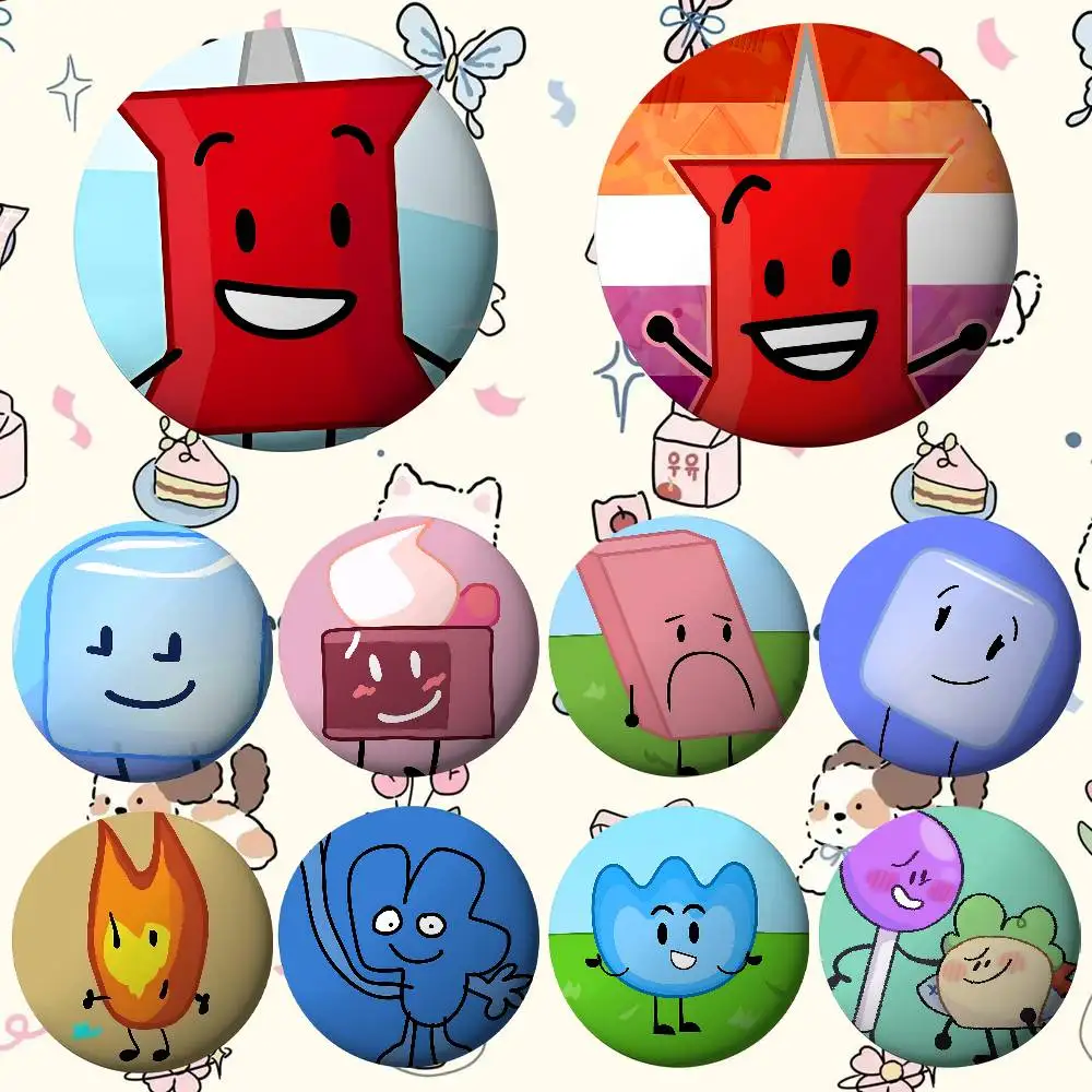 Cartoon Lustige Anime BFDI Icons Abzeichen Weißblech Soft Button Pin Brosche Metall Abzeichen Benutzerdefinierte Schmuck Zubehör Hut Tasche Revers