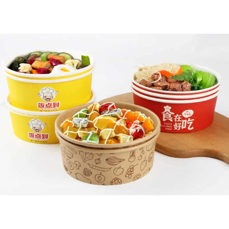 Customized productCustomized Printing Color 12 oz 500ml 850ml 1000ml 1300ml Take Away Biodegradable Rounded Disposable Food Cont