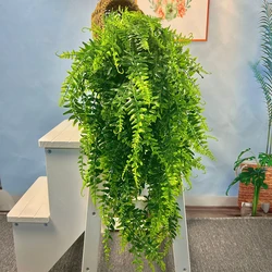 90cm Persian Fern Leaves Vines Home Room Decor Hanging Artificial Plant Plastic Leaf Grass Wedding Party Wall Balcony DIY Decor