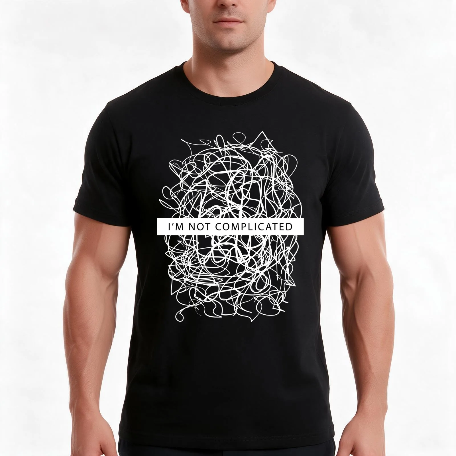 I AM NOT COMPLICATED T-Shirt, Summer Casual Cotton Tee, Oversized Streetwear Tops, Vintage Graphic Print, Loose Fit Short Sleeve