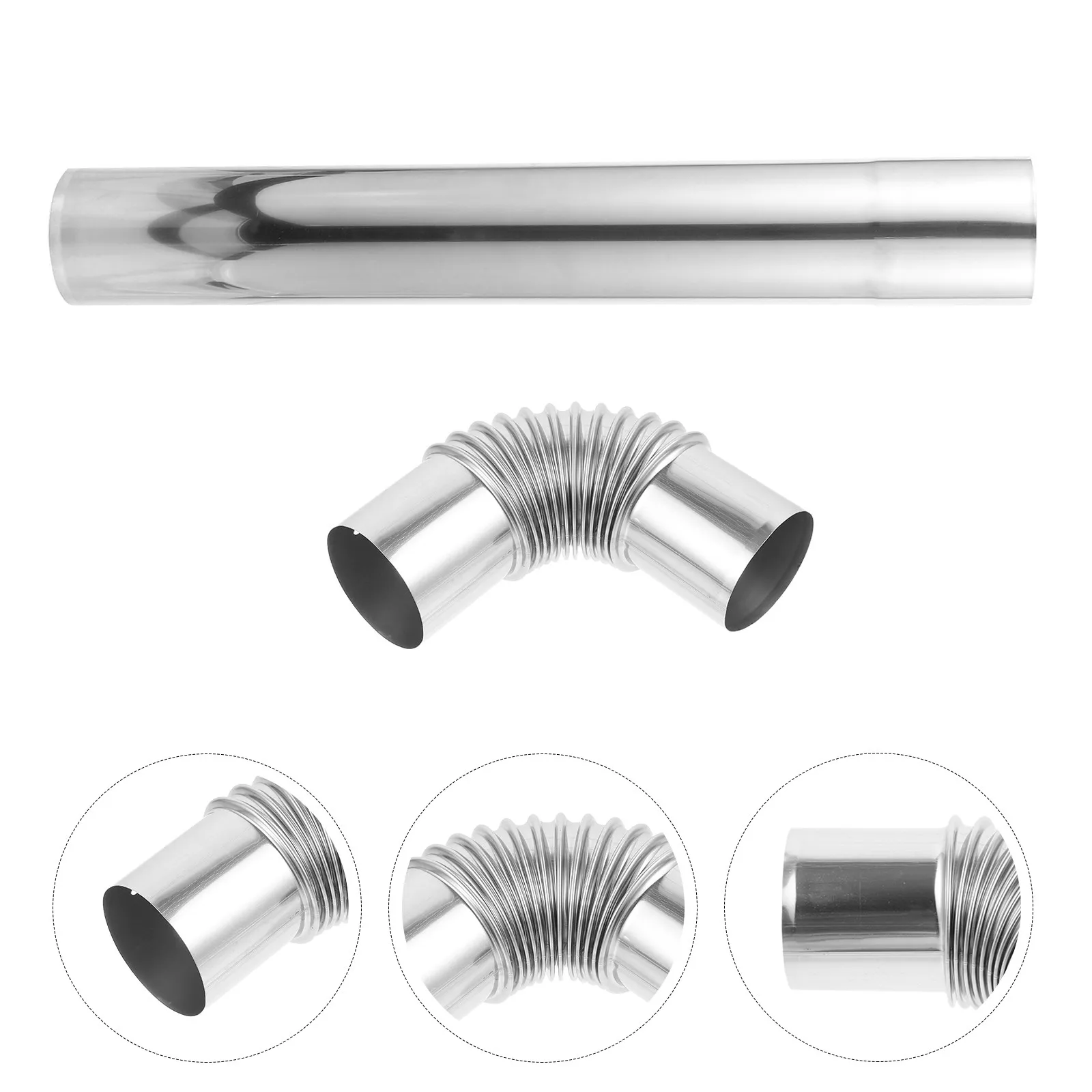 

Комплект из 1 шт.: Прямой коленчатый адаптер из нержавеющей стали для дымохода, металлическая труба для эффективного отвода дыма из дровяной печи