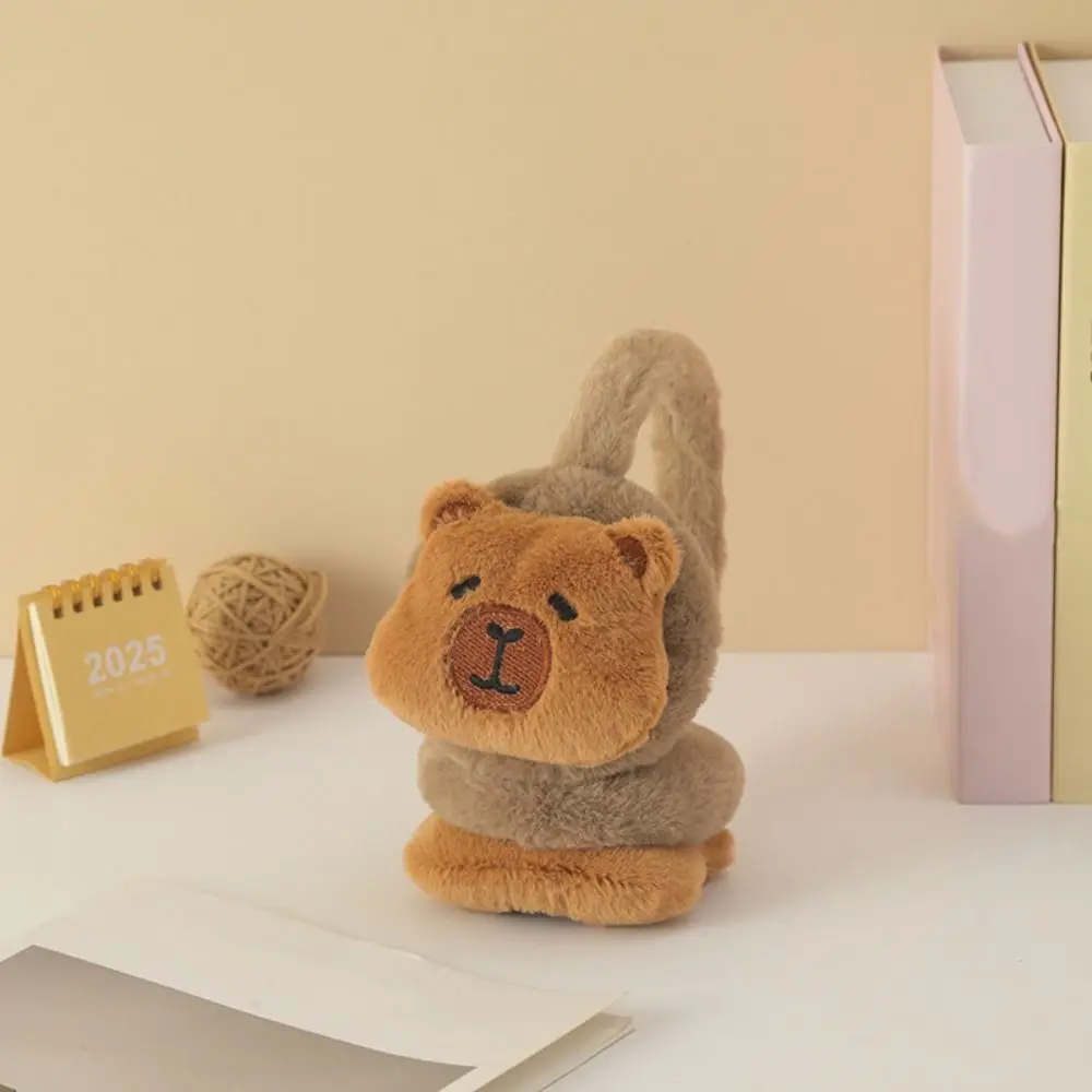 Kawaii الكرتون كابيبارا أفخم غطاء للأذنين رشاقته يندبروف الحيوان الدافئة إيرفلابس قابل للتعديل المضادة للتجميد الشتاء الأذن دفئا ركوب الخيل #2