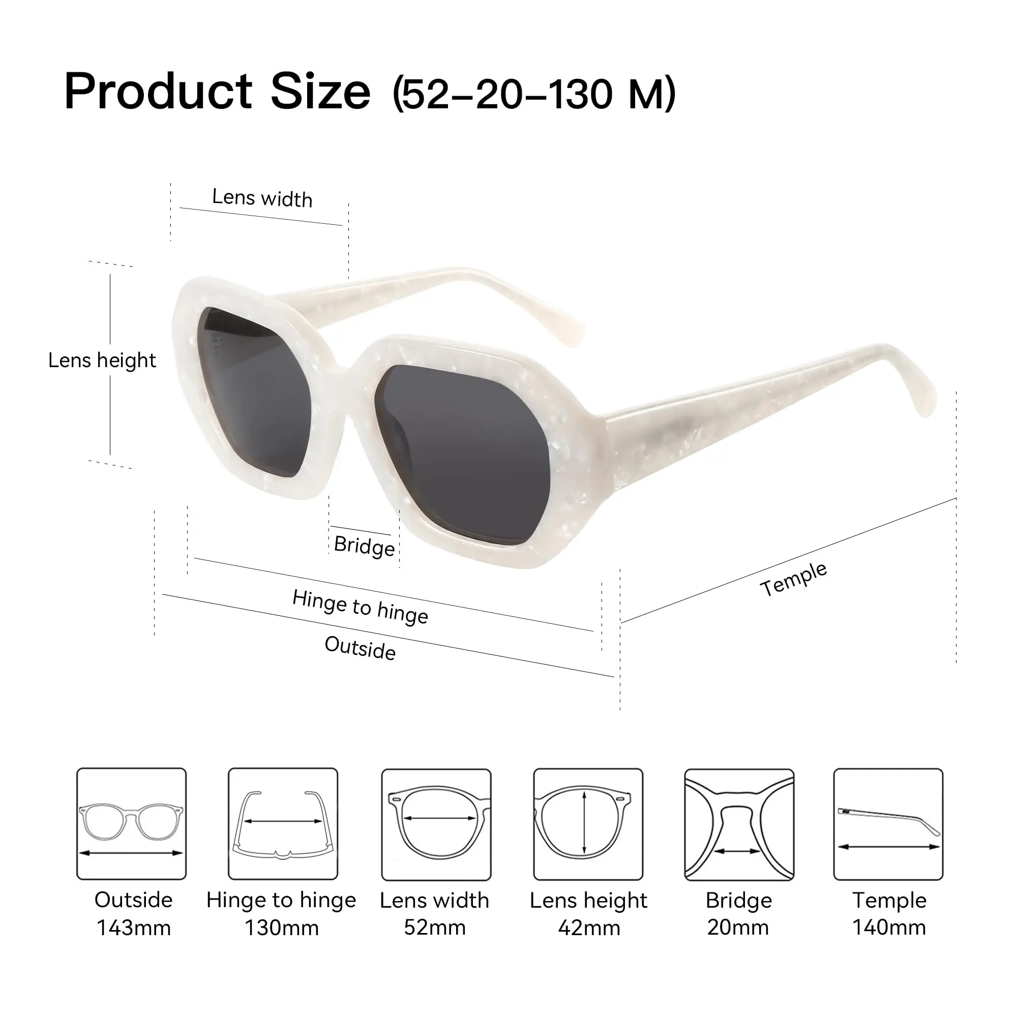 ZENOTTIC 2025 Occhiali da sole polarizzati alla moda da donna: occhiali da sole esagonali firmati da donna - Tonalità retrò con protezione UV400