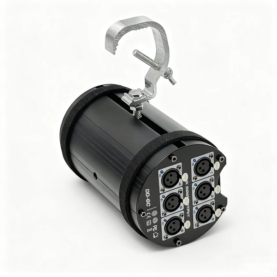 6 Way DMX Splitter 100% Optical Isolated Dmx512 Distributor