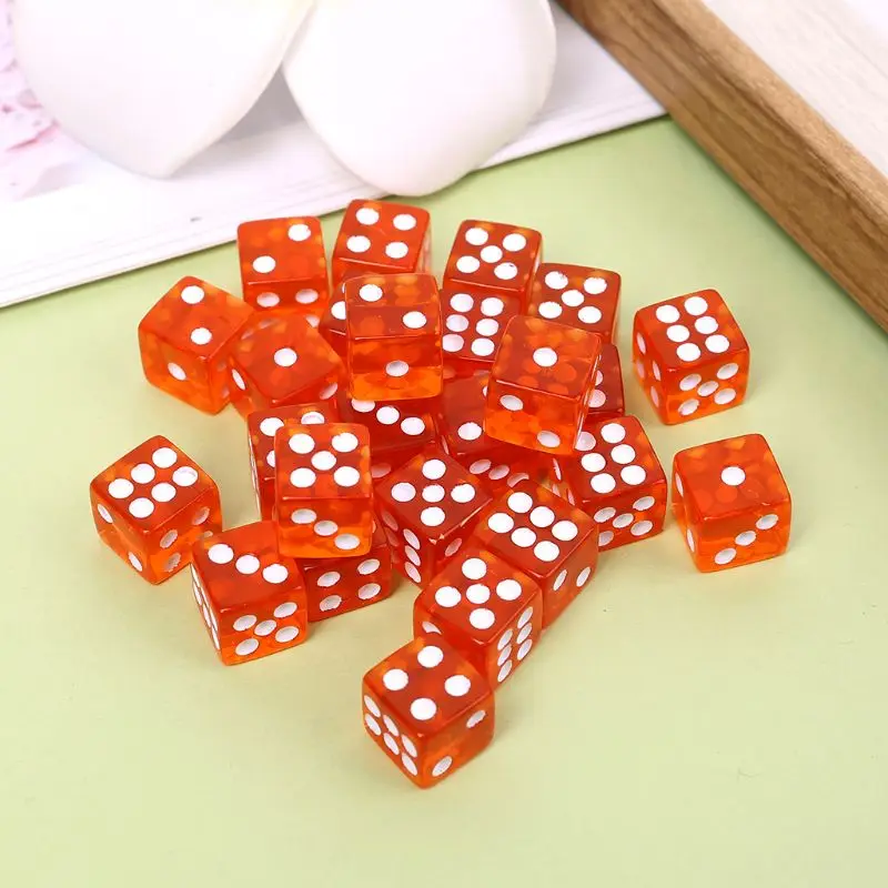 25 Pcs/Set New Party Game 12 Square Transparent Dices Colorful Club for Pla