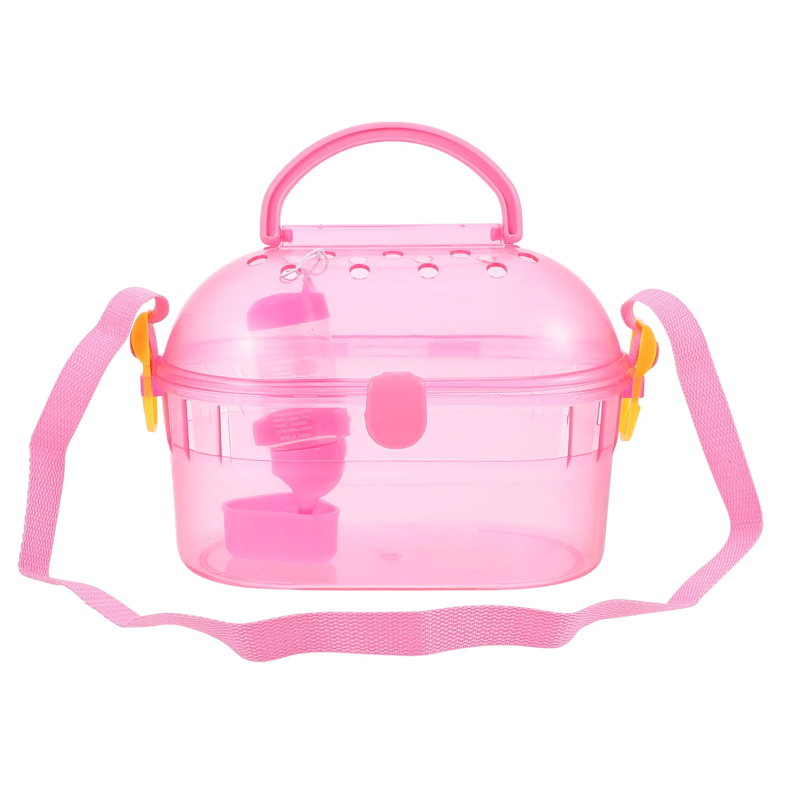

Portable Pet Outdoor Case Hamster Carrier Small Animal Travel Cage Feeder Water Holder Bathtub Hedgehogs Chinchilla Rabbits