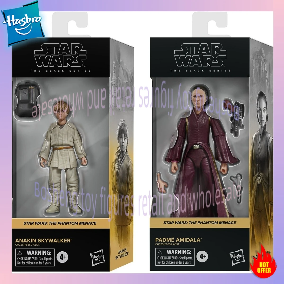 Figuras de acción coleccionables de Star Wars The Black Series Phantom Menace Anakin Skywalker Padme Amidala de 6 pulgadas, juguetes para niños, regalo