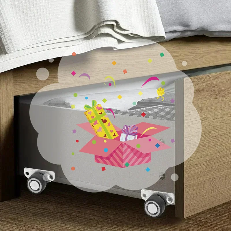 1/2/4Pcs Side Mounted Silent Nylon Drawer Casters For Furniture Kitchen Cabinet Table 20KG Load Capacity