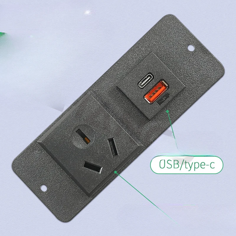 AU Hidden Electric Sockets 1outlets with USB TYPE C PD20W Embedded Furniture Bedside Table Power Supply Built-in Power Socket