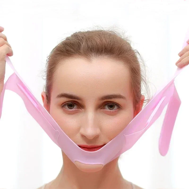 Silicone V Face Mask Lifting V Line Shape Face Lift UP Facial Slimming Bandage Mask Cheek Chin Neck Slimming Thin Belt