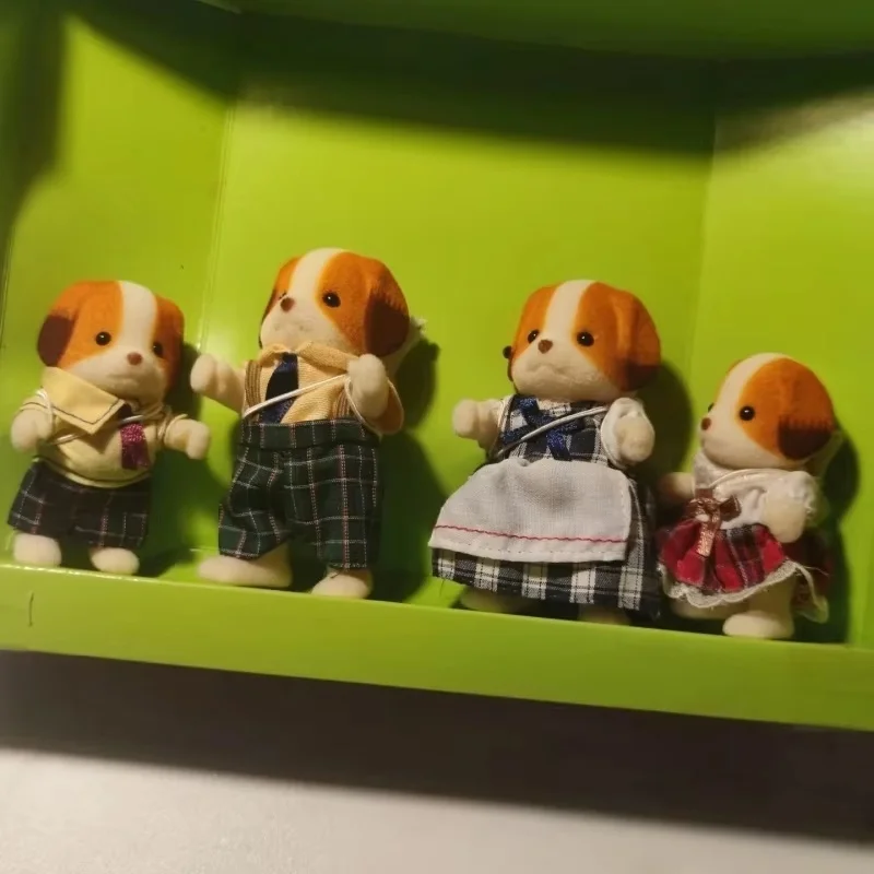 

New Arrival Genuine Sylvanian Familie Chiffon Dog Family Station Treasure Decora Kawaii Doll Action Figrues Child Birthday Gifts