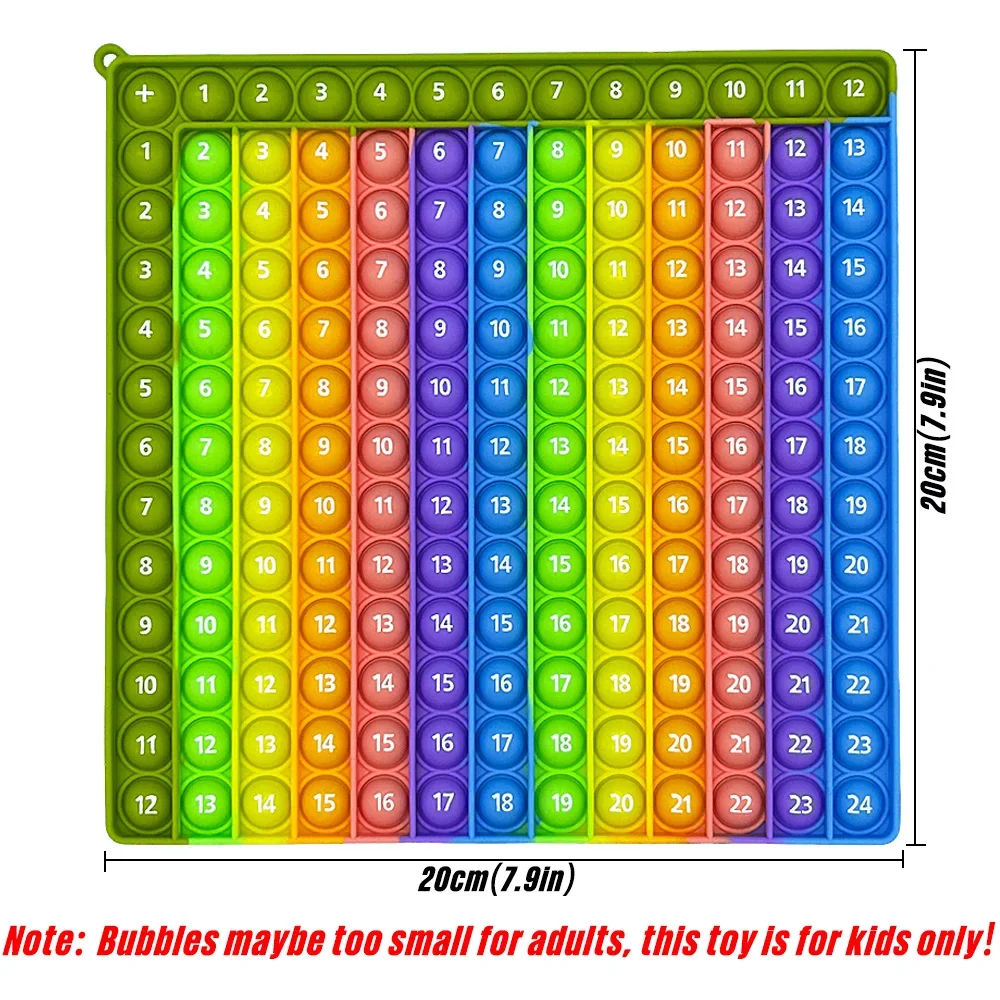 Gráfico de ajedrez de juegos de multiplicación, juguetes Pop Fidget, 12x12 y 12 + 12 veces, actividad de práctica de matemáticas de mesa, juguetes educativos Montessori