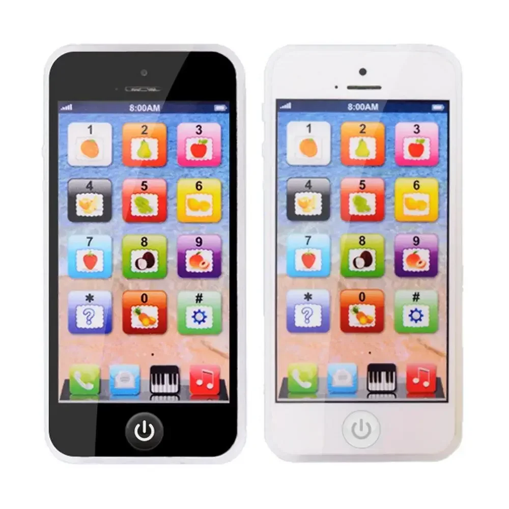 Crianças simulação telefone bebê musical cedo brinquedos educativos inglês aprendizagem celular com som leve brinquedo vocal móvel