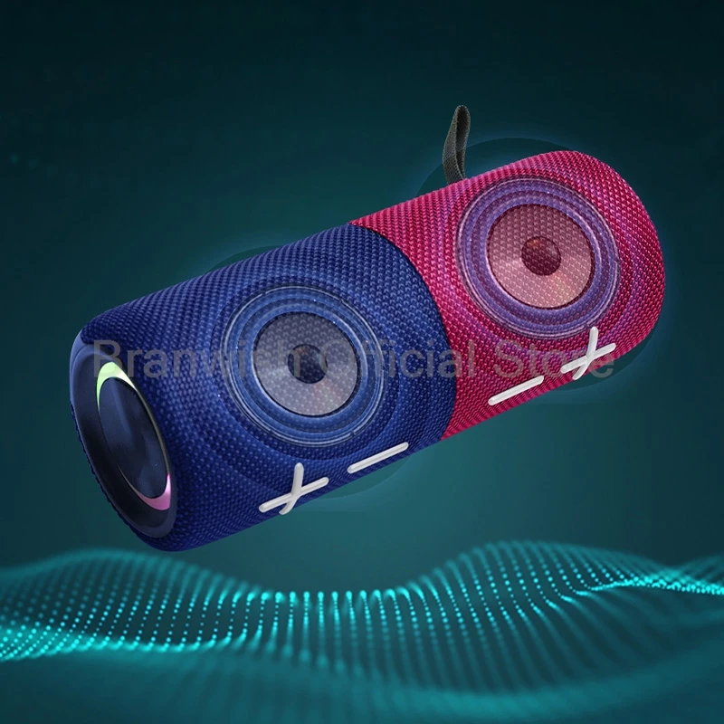 2 × 10 W magnetischer Lautsprecher 2-in-1-Bluetooth-Lautsprecher 4000 mAh Subwoofer IPX6 wasserdichte Audio-RGB-Leuchten TWS für Zuhause, draußen, drinnen