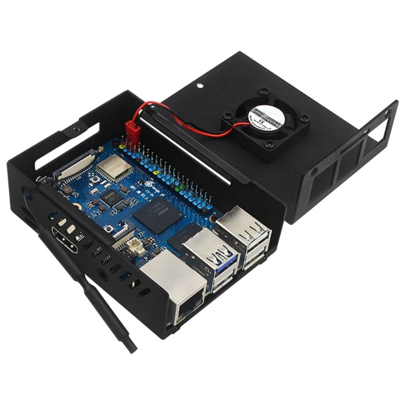 Elegante caja Metal para placa Orange 3B, caja ventilador refrigeración, escudo confiable golpes y arañazos