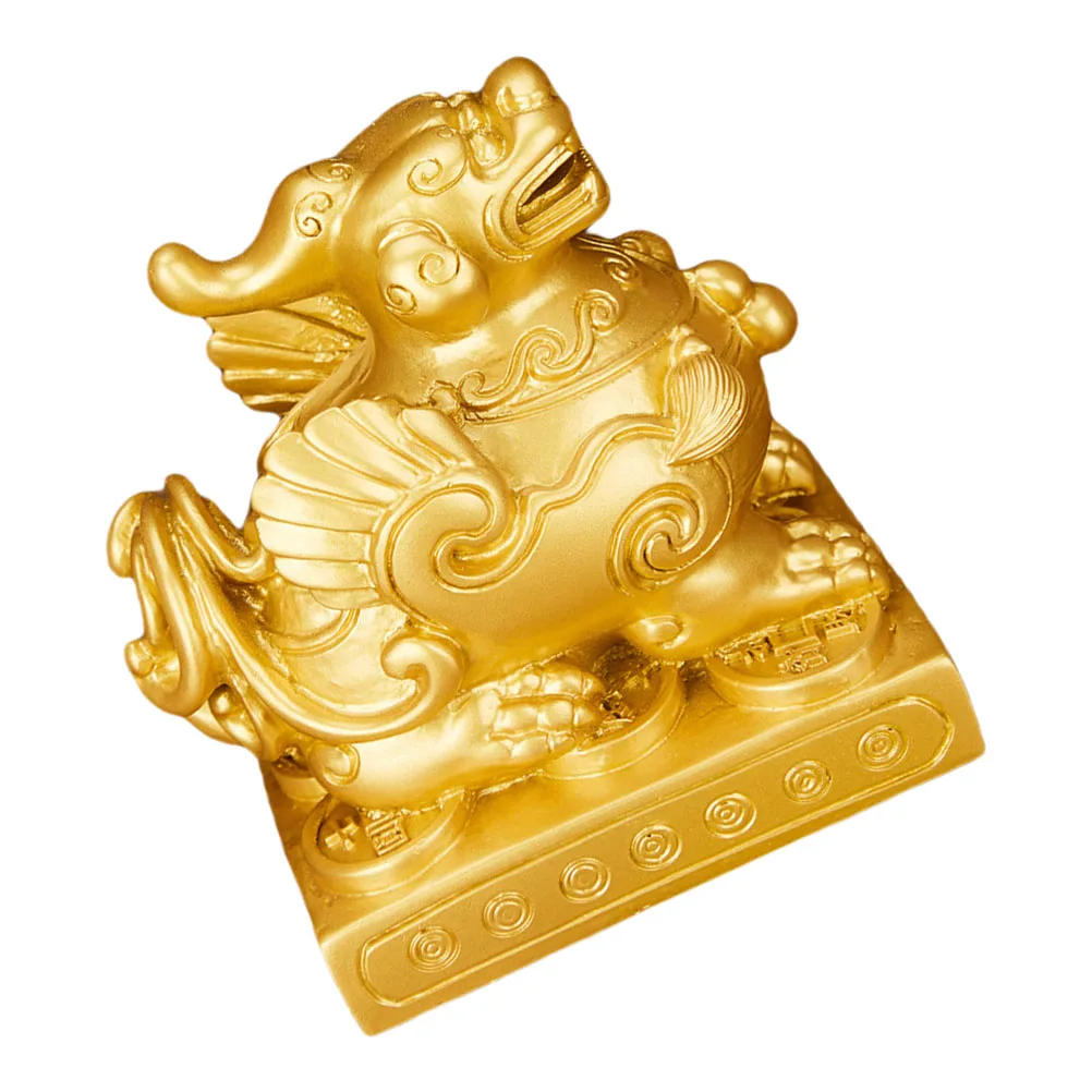 

Lovely Resin Mythical Animal Statue Fengshui Decor Desktop Sculpture Adorable Home Ornament Gift Animal Handicraft Small Compact