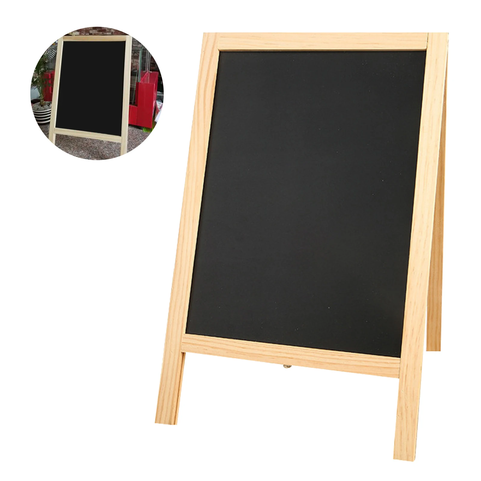 1Pc Independent Double-sided Blackboard Wooden A Frame Is Used For Sketchpad Teaching Mini Board Activity Sign Party Decoration