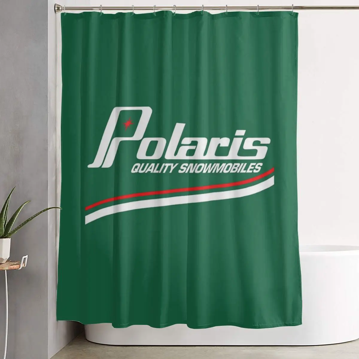 

Polaris Logo Shower Curtain Bathroom Polyester Waterproof Bath Curtains with Hooks