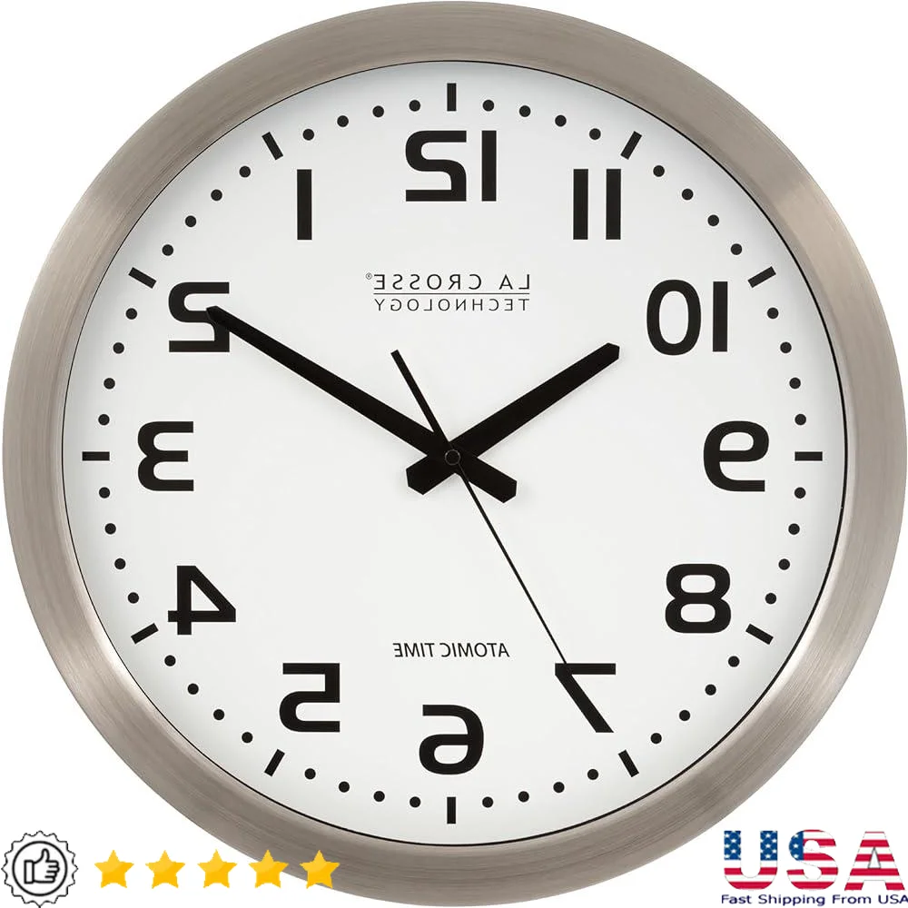 

Atomic Wall Clock Automatic Time Sync Daylight Saving Feature Battery Powered Multiple Time Zones Ideal Home Office Kitchen