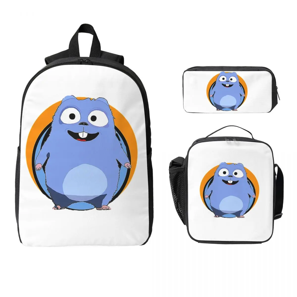 

Рюкзак Grizzy And The Lemmings, студенческий рюкзак для мальчиков и девочек, школьная сумка, компьютерные сумки на плечо, изолированная сумка для обеда 3 шт., пенал