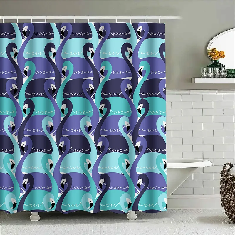 

Занавеска для душа с лебединым узором, водонепроницаемый декор для ванной комнаты, 3D печатное украшение для дома, современный дизайн, доступный настраиваемый размер