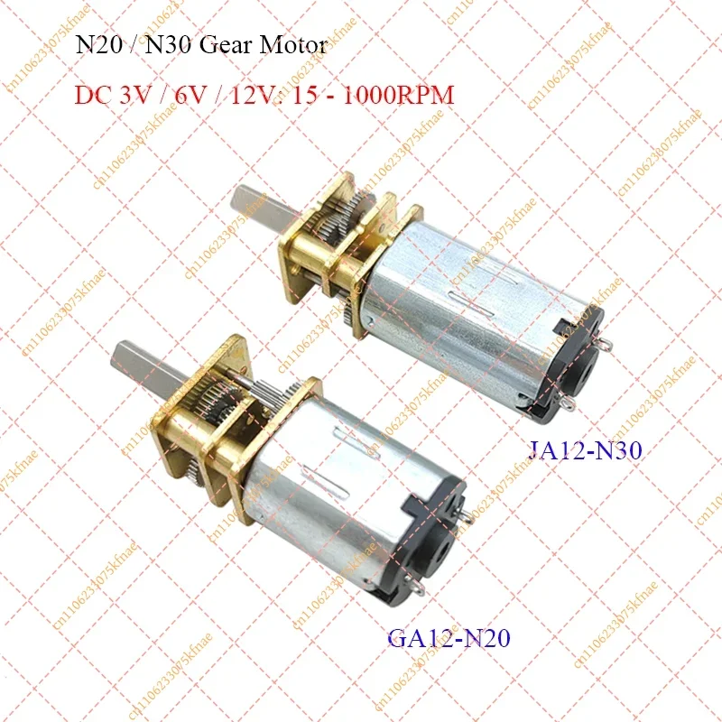 N20 N30 DC Gear Motor 3V 6V 12V Straight Shaft Low Speed High Torque All Metal Gearbox For DIY Robot