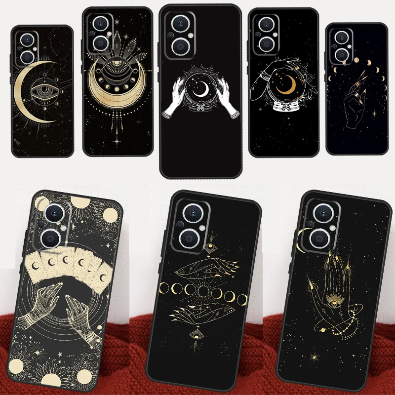 Fortune Telling Moon Stars Hands Art Phone Case For OPPO Find X5 X6 Pro X2 Lite X3 Neo Reno 4Z 5Z 2Z 8T 3 4 5 6 7 8 Lite Cover