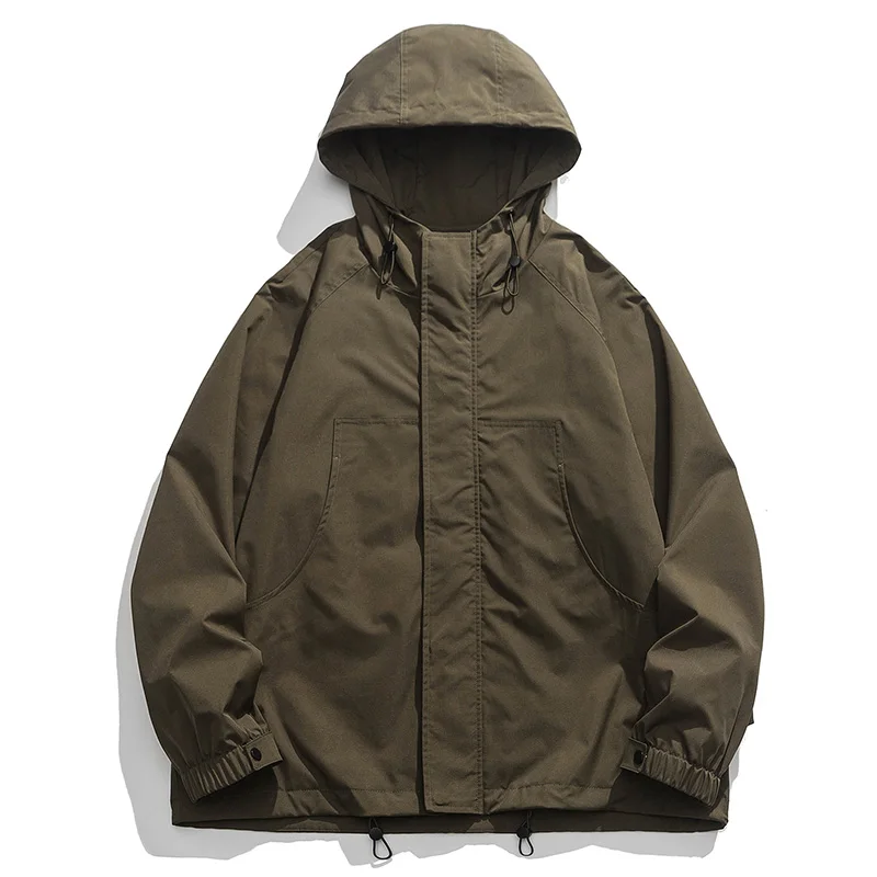 Wind breaker Jacke Herbst Herren jacke fester Reiß verschluss lose Mantel Jacke benutzer definierte Jacken für Männer Camping