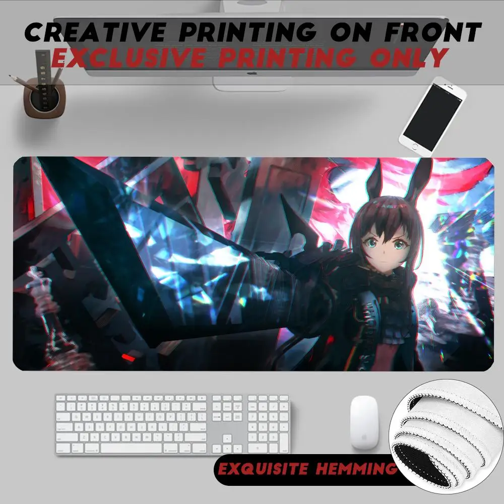 

Hot Cute Game Arknights Fashion Amiya Mouse Pad Non-Slip Rubber Edge locking mousepads Game play mats for notebook PC computer